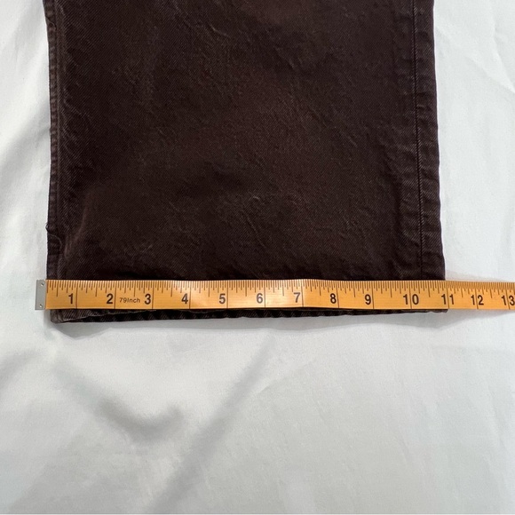 Zara Chocolate Brown Denim Wide Leg Pants Retro 90s/Y2K Style Size 8 - Picture 10 of 12